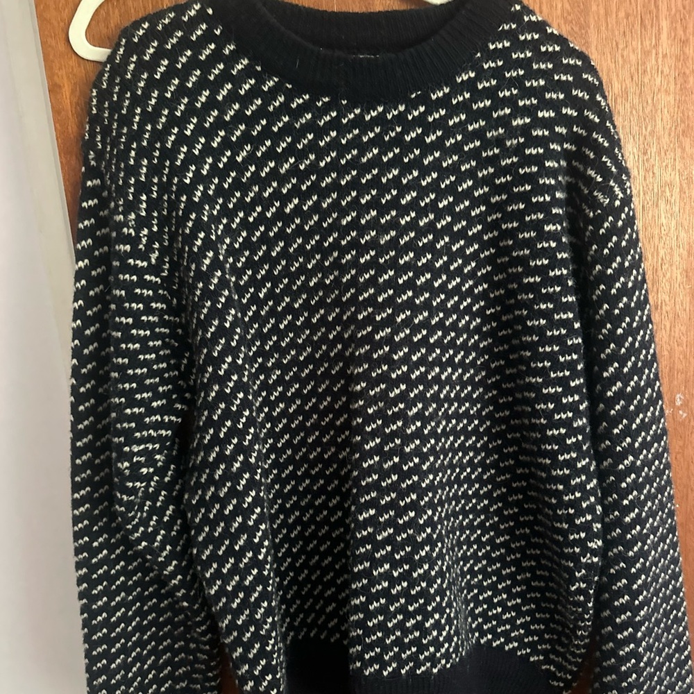 L.L. Bean Black and White Wool Sweater